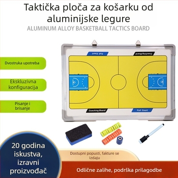 Dvostrana magnetska ploča za trening nogometa i košarke, s olovkom i gumicom, aluminijski okvir, PVC, model ST-3004
