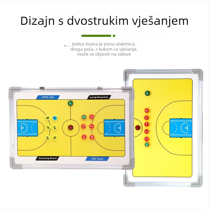 Dvostrana magnetska ploča za trening nogometa i košarke, s olovkom i gumicom, aluminijski okvir, PVC, model ST-3004