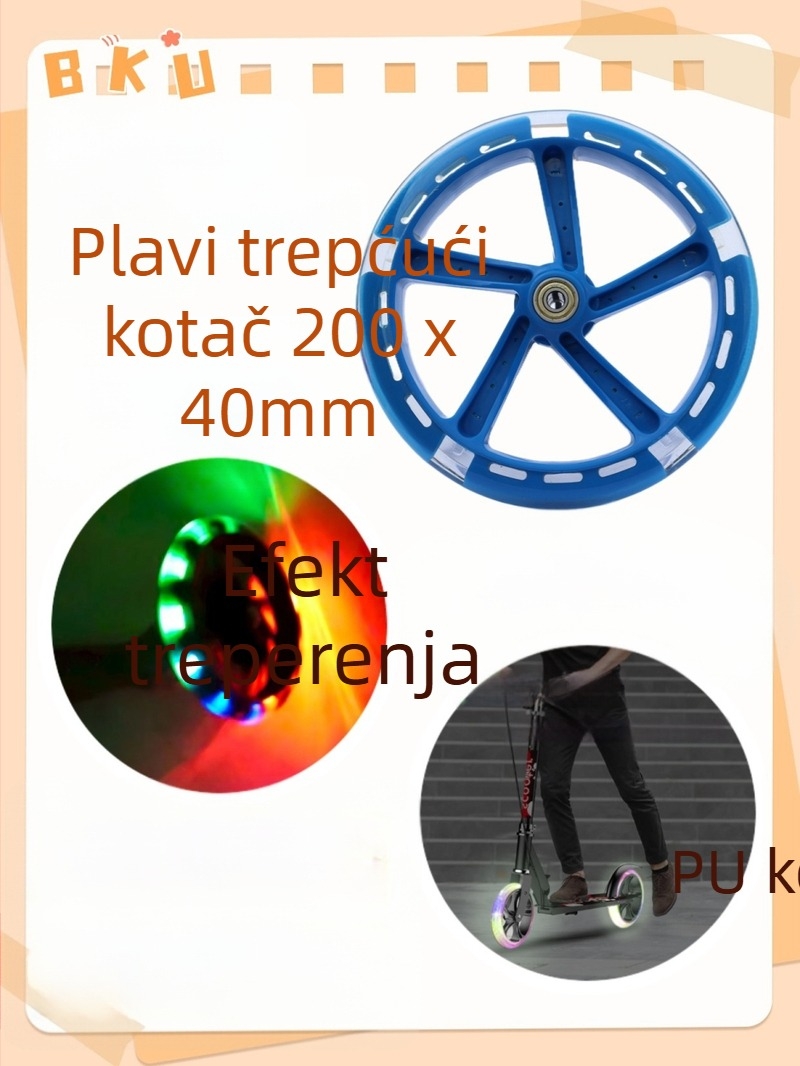 Višenamjenski jednosmjerni kotačić PP+PU za kolica, košare za kupovinu, invalidska kolica i skejtbord