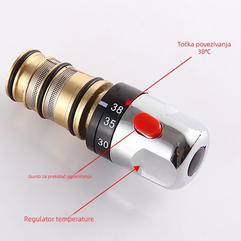 FX01 Čep ventila za slavinu s konstantnom temperaturom, inteligentan, voda, 180° okret, max 90°C