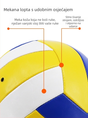 Dvoranska odbojkaška trening lopta, PU materijal, šivanje strojem, prilagodljivo