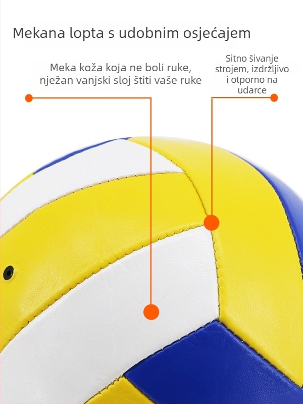 Dvoranska odbojkaška trening lopta, PU materijal, šivanje strojem, prilagodljivo