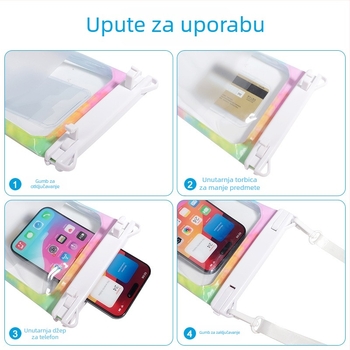 Sanhu Vanjska vodootporna torbica za telefon — PVC materijal, vodootporna tkanina, unisex, za odrasle, pogodna za plažu, rafting, ronjenje i ribolov