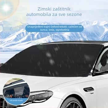 Pokrivalo za prednje staklo autom protiv snijega — 600D Oxford tkanina, univerzalna prilagodba, prilagodljivo