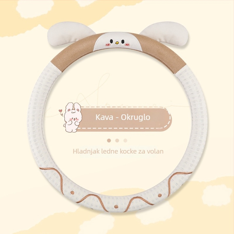 Navlaka za volan autom – crtić zeca, površina od leda svile, sve sezone, univerzalna prilagodba, jednostavna ugradnja