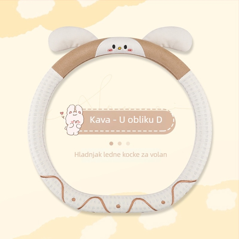 Navlaka za volan autom – crtić zeca, površina od leda svile, sve sezone, univerzalna prilagodba, jednostavna ugradnja