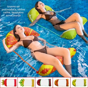Naduvani plivajući ležaj s voćnim motivima: dinja, ananas, naranča i jagoda – hamak i plutajući krevet