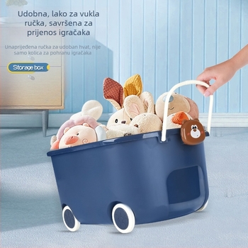 PP plastična kutija za skladištenje igračaka, u obliku patke, s kolima, sklopiva i prijenosna, kapacitet 0-5 L