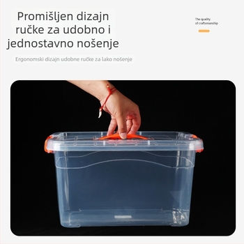 Kutija za skladištenje s poklopcem, prozirna debela PP plastika, vodootporna i otporna na prašinu, prenosiva u ruci