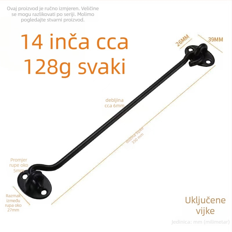 Nerđajući čelični prozorski kukica – model Window Wind Hook, Materijal: nehrđajući čelik, Završna obrada: polirano elektroplatiranje, Namjena: vrata/ prozor brava, Marke: Three Cats