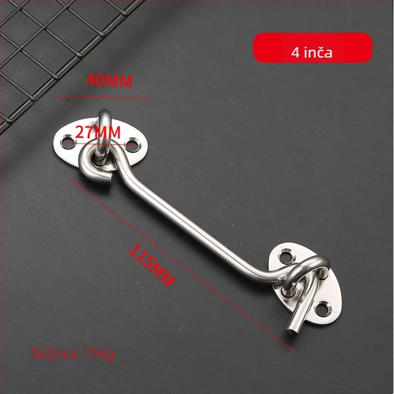 Okno kuka od nehrđajućeg čelika, brušeni završetak, za vjetrovatna vrata i prozore, model: prozorska kuka, marka: Dawei, stil: moderni i minimalistički