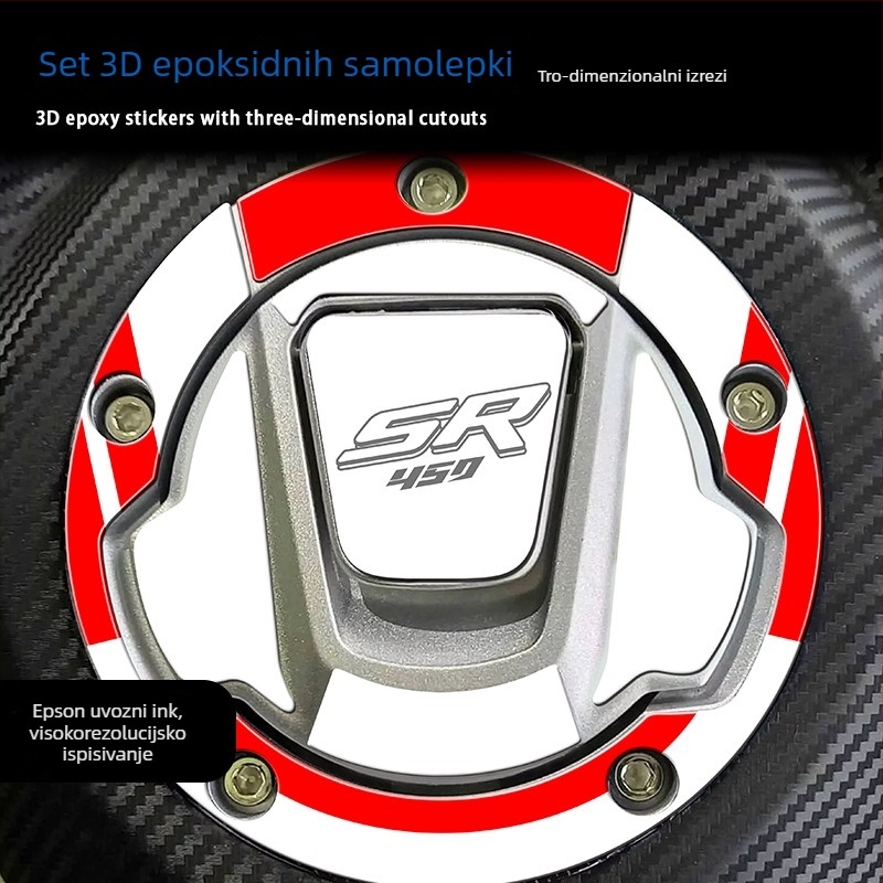 Naljepnica za spremnik goriva CFMOTO 450SR – protivklizna, otporna na habanje, vodootporna 3D epoksidna smola