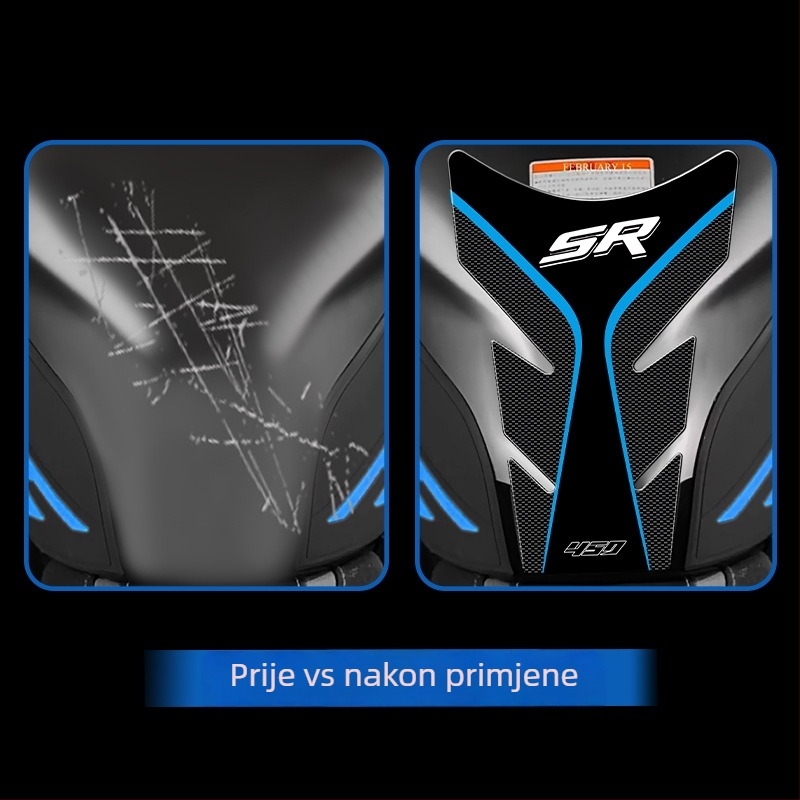 Naljepnica za spremnik goriva CFMOTO 450SR – protivklizna, otporna na habanje, vodootporna 3D epoksidna smola