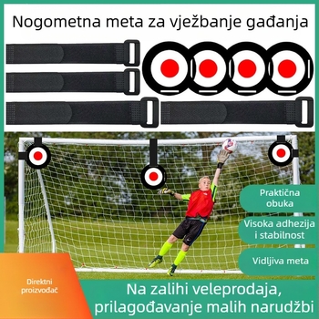 Cilj za šut u nogometu s crvenim srčanim markerom za preciznu vježbu šuta – viseći cilj za mlade nogometaše