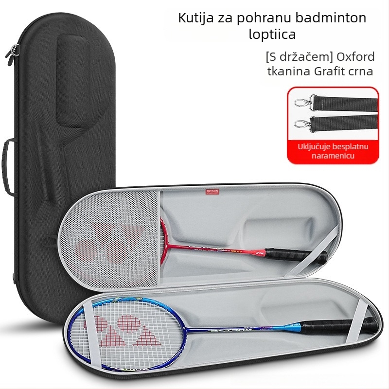 Kutija za pohranu opreme za badminton - prenosiva vodootporna tvrda futrola, zaštita od tlaka, platnena