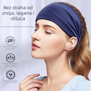 Ženska elastična sportska traka za glavu za jogu, upija znoj, široka traka