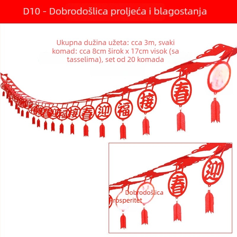 Dekoracije za Novu godinu 2026: konjski znak — girlande, fenjeri i viseći ukrasi za kućnu dekoraciju — Dense apricot, materijal flanel, uzorak zodijak znak, kategorija: rekviziti za raspored stranice
