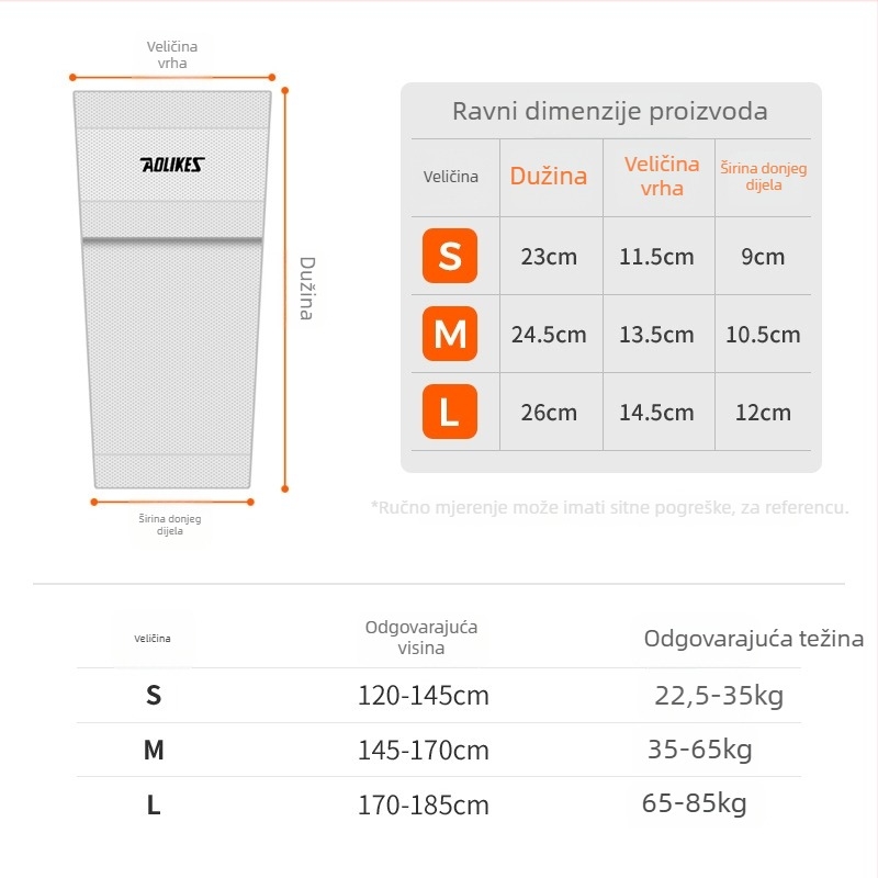 Nogometni zaštitnik za listove - prozračan poliester-elastan, opća uporaba