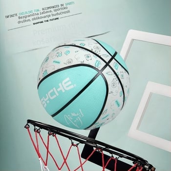 PSYCHE Graffiti serija No.5 juniorska gumena košarkaška lopta za unutarnju i vanjsku upotrebu — protuklizna, otporna na habanje