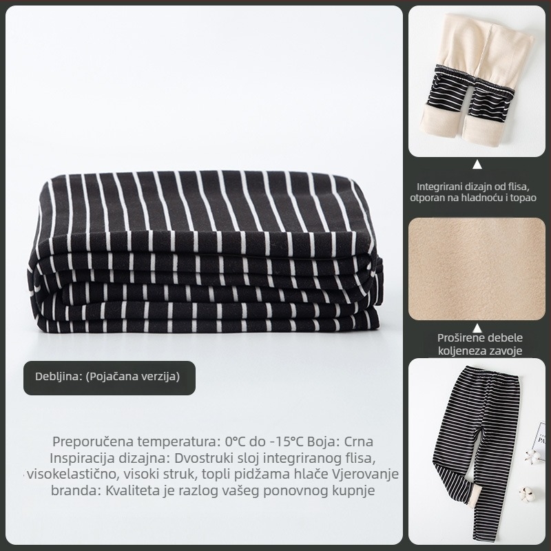 Dječje flis hlače s srednjim strukom, prugaste, jesen-zima, uzrast 3-8 godina, glavni materijal: polyester