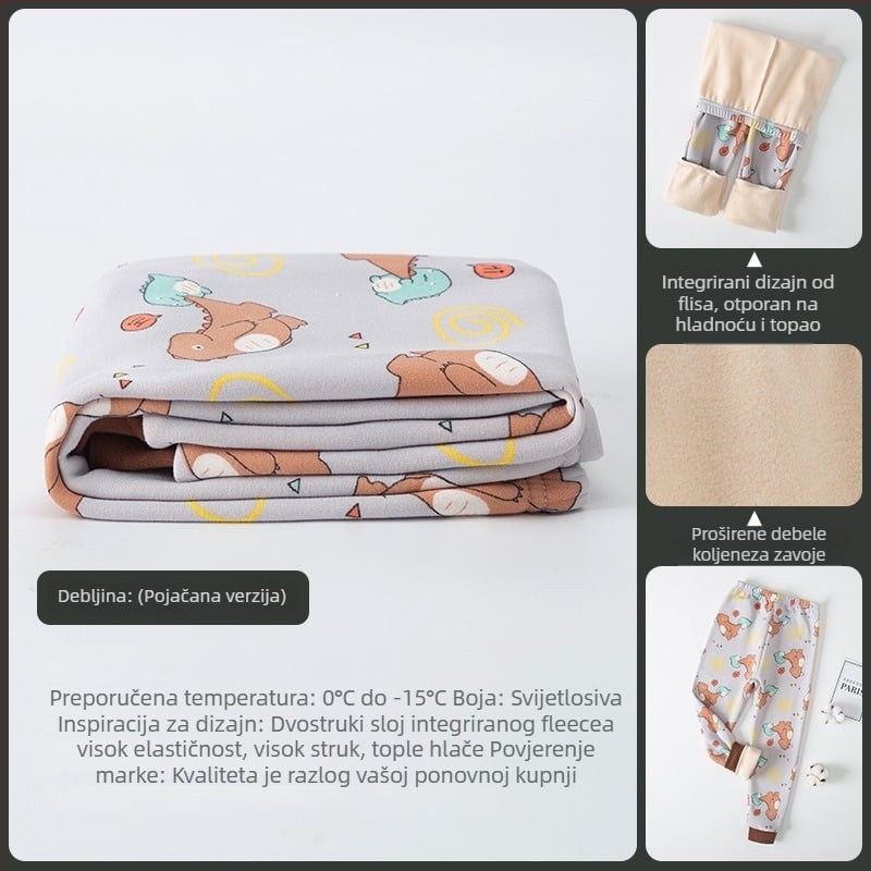 Dječje flis hlače s srednjim strukom, prugaste, jesen-zima, uzrast 3-8 godina, glavni materijal: polyester