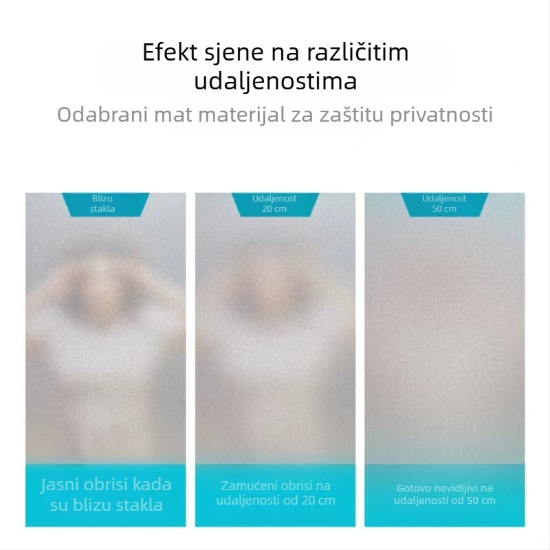 Elektrostatni stakleni film za privatnost – propušta svjetlo, ali nije proziran, geometrijski uzorak, za ured i dnevni boravak