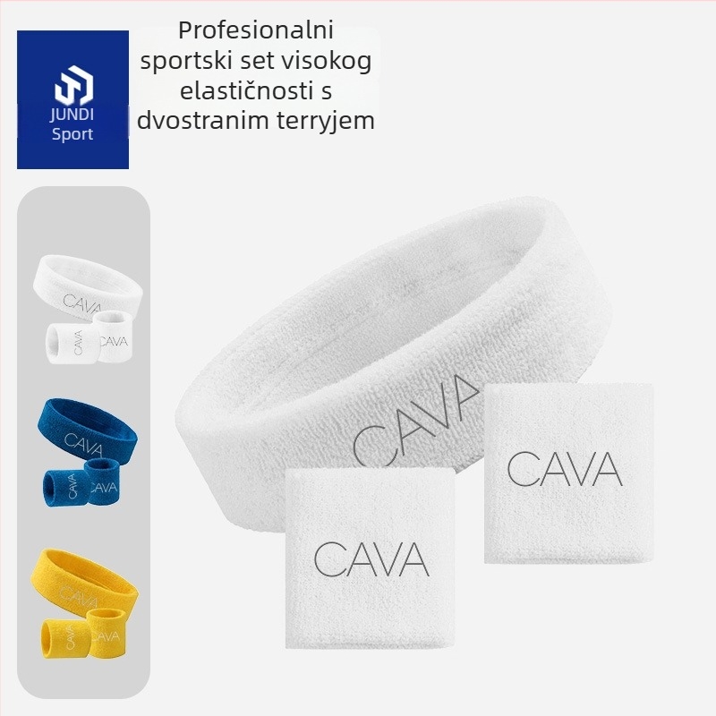 Set sportskih traka za zapešće i trake za glavu od pamuka za trčanje, fitness, vožnju bicikla i druge sportove