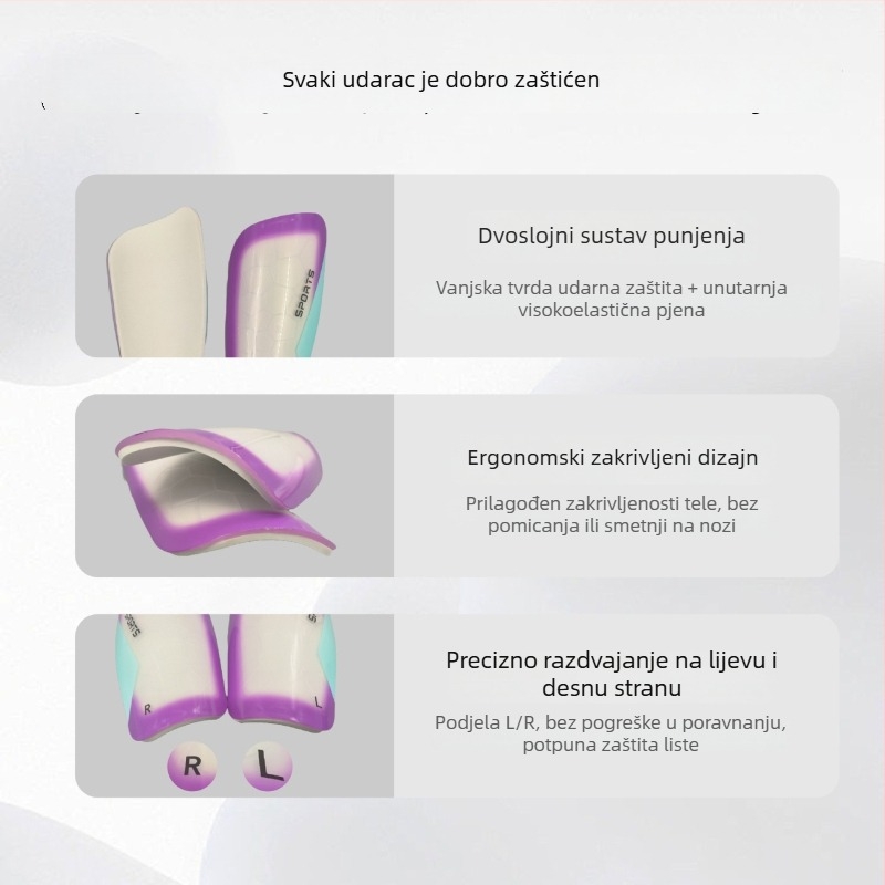 Štitnici za potkoljenicu za nogomet - plastika, umetnuti tip, MCA marka