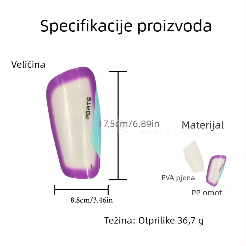 Štitnici za potkoljenicu za nogomet - plastika, umetnuti tip, MCA marka