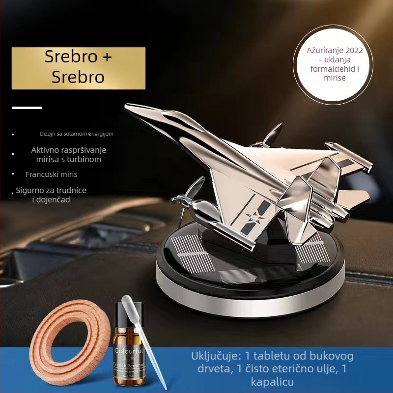 Premium držač parfema za automobil s dizajnom borbenog zrakoplova i solarne rotacije