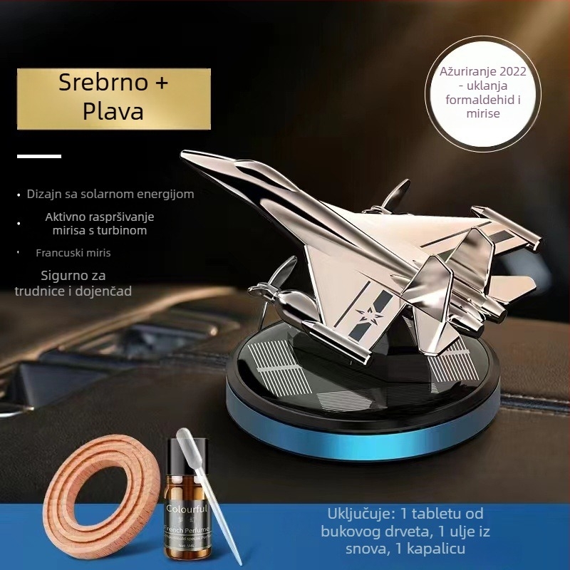 Premium držač parfema za automobil s dizajnom borbenog zrakoplova i solarne rotacije