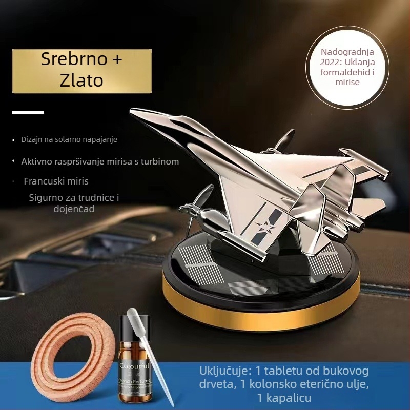 Premium držač parfema za automobil s dizajnom borbenog zrakoplova i solarne rotacije