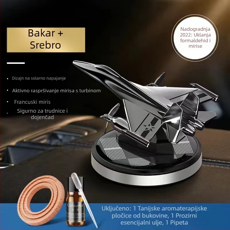 Premium držač parfema za automobil s dizajnom borbenog zrakoplova i solarne rotacije