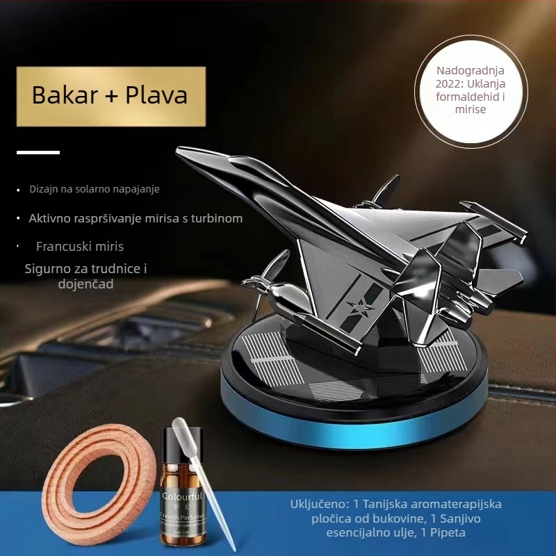 Premium držač parfema za automobil s dizajnom borbenog zrakoplova i solarne rotacije