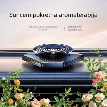 Auto aromaterapijski držač parfema sa senzorom svjetla i solarno napajanje, površina vakuumski premaz + PC, 10–20 ml, mirisi cvjetni/kolonijalni, isparavanje 16–30 dana