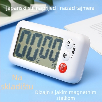 Kuhinjski timer s elektroničkim mehanizmom, LCD zaslon, napajanje baterijom, kronograf, japanski stil