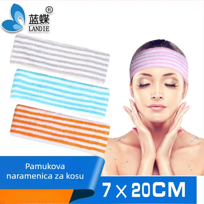 Pamukasta elastična traka za kosu za sport i ljepotu – materijal: pamuk-spandeks-lateks vlakna; Marka: Blue Butterfly; Primjene: trčanje, fitness, joga; Licencirana privatna oznaka: Da