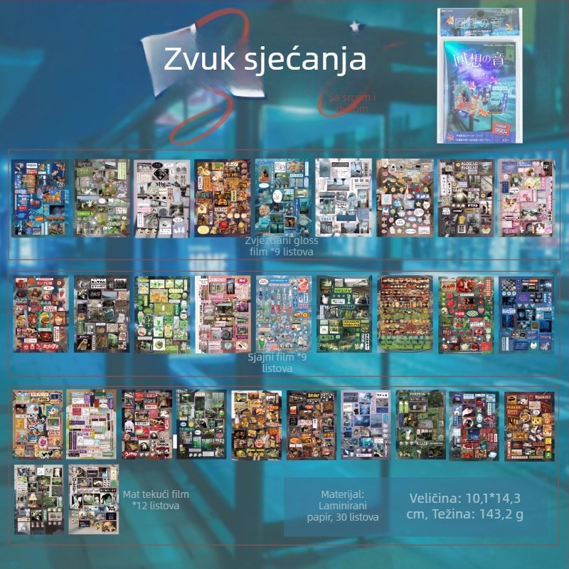 DIY naljepnice za kartice s korejskim papirnim izrezom, ručna dekoracija dnevnika, matirani zaslonski film, OEM prerada