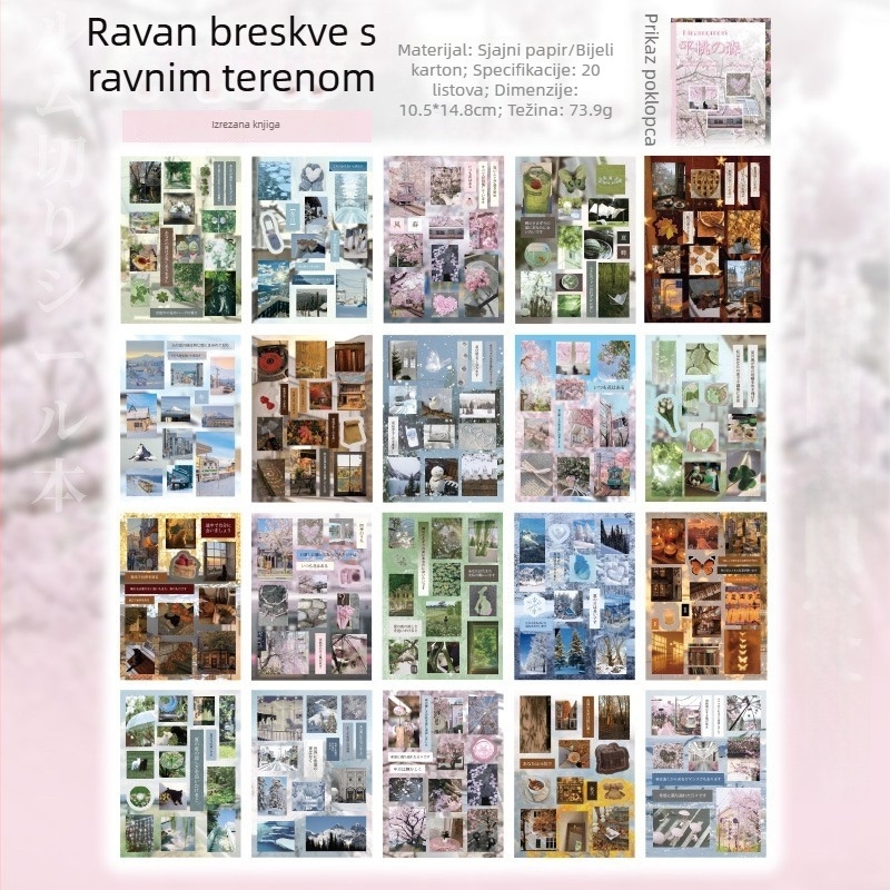 DIY naljepnice za kartice s korejskim papirnim izrezom, ručna dekoracija dnevnika, matirani zaslonski film, OEM prerada