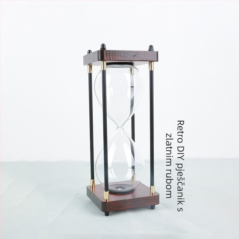 Sat s pijeskom od stakla s mogućnošću samostalnog punjenja pijeskom, drveno DIY graviranje, viseća dekoracija