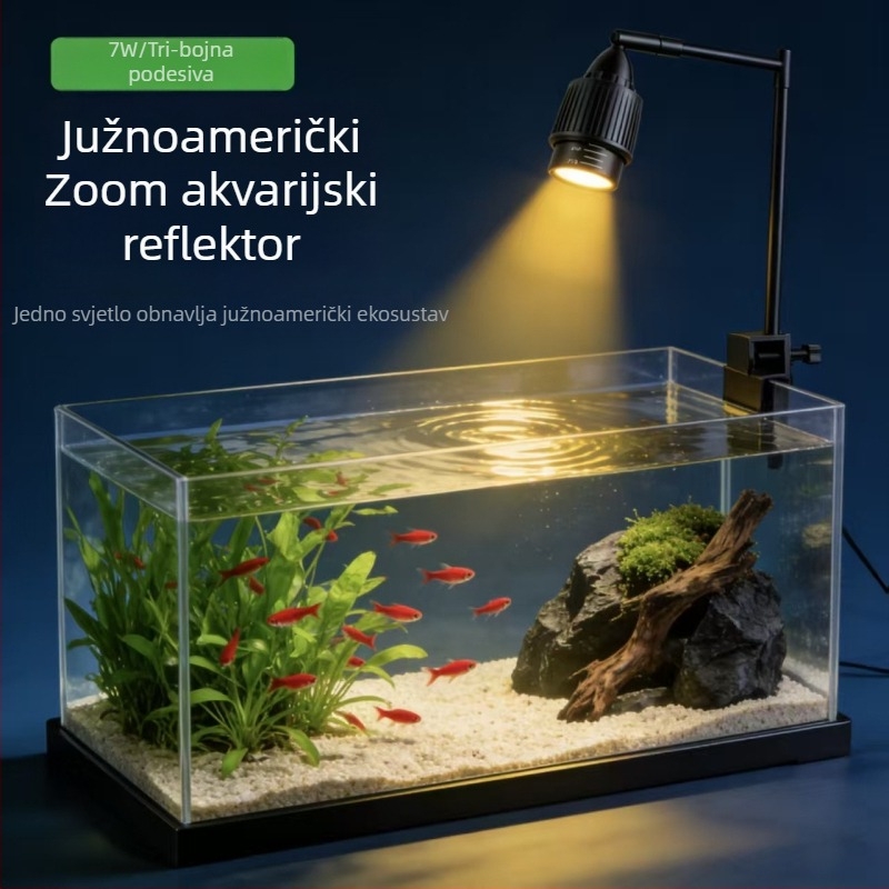 LED klips lamp za akvarij, pejzažno osvjetljenje za vodene biljke — aluminij, 5W/7W, 0,5 kg, potpuno spektra