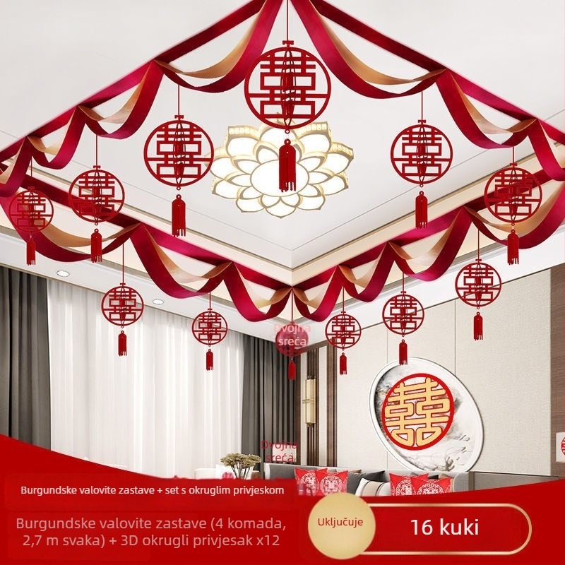 Set dekoracije mjesta za vjenčanje – saten tkanina, trake, za vjenčanja, rekviziti za dekoraciju prostora
