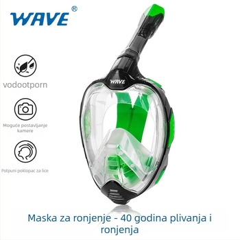 Wave maska za ronjenje i suhi snorkelj set – za slobodno ronjenje, veliki okvir, anti-fog, silikon, podrijetlo Guangzhou, WAVE/OEM, druga kategorija, po narudžbi