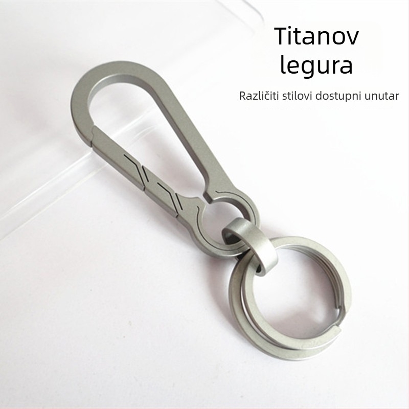Kljucni lanac od titanijskog legura, monolitni dizajn, privjesak titanijskog legura, moderni minimalistički stil