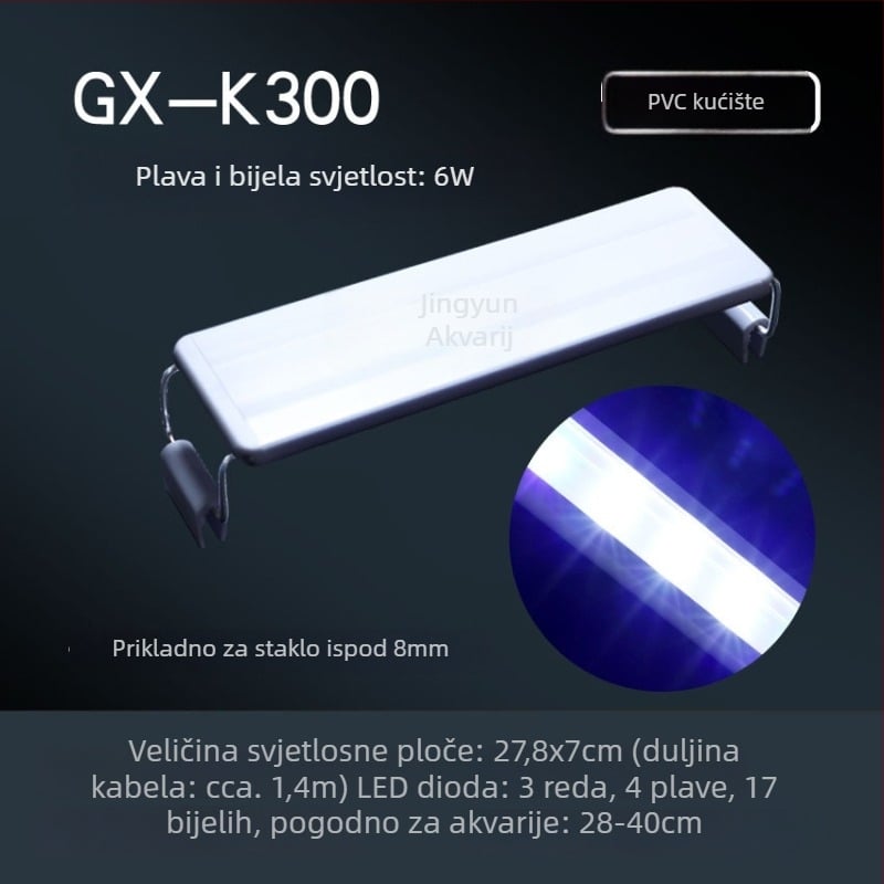 LED akvarijska svjetiljka, energetski štedljiva, vodootporna, svjetlo za vodene biljke, simulacija sunčevog svjetla, 5W