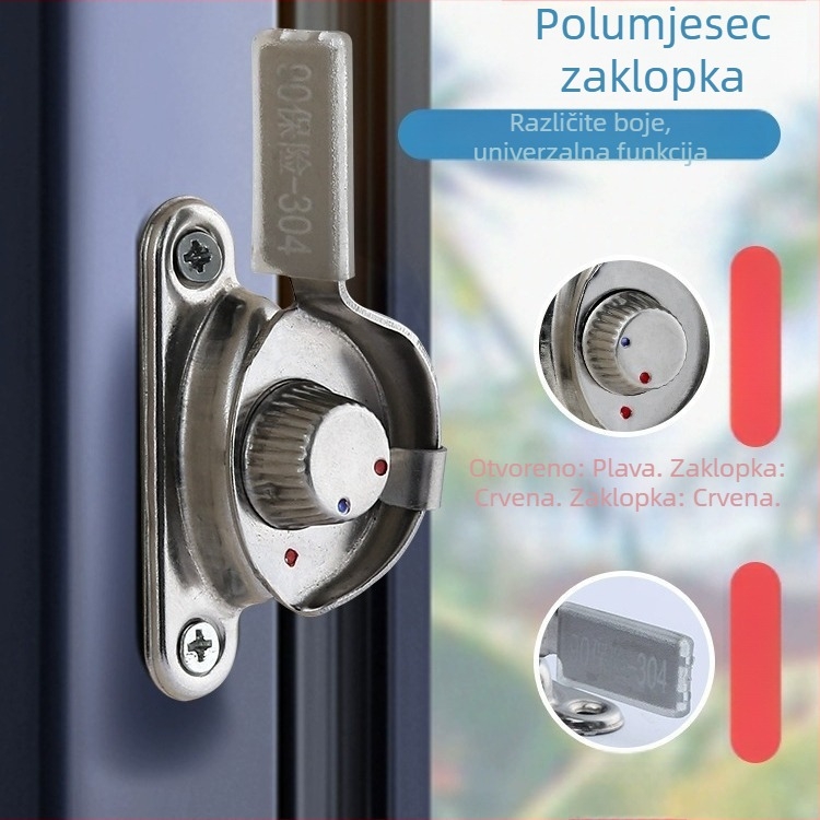 Polumjesečna brava za prozor - nehrđajući čelik, model YYSgz, brend Shouli, moderni minimalistički stil