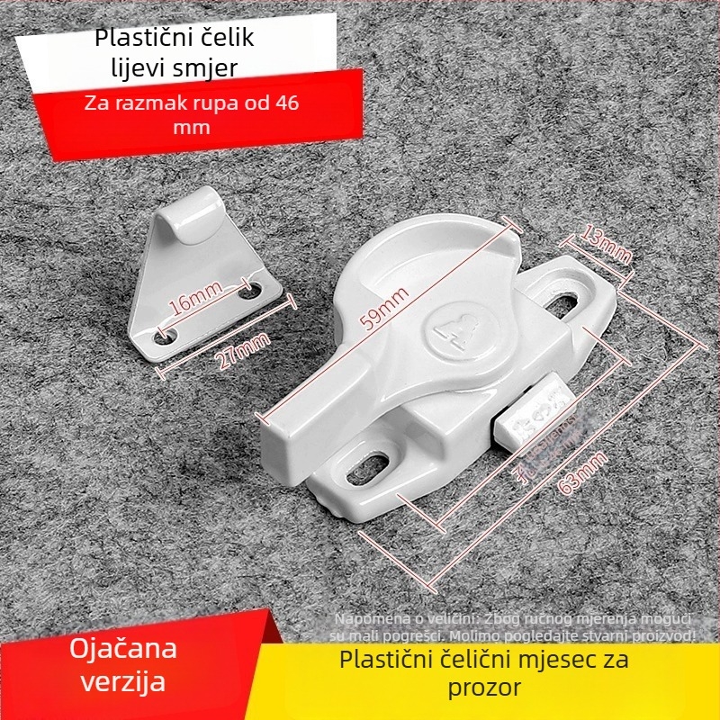 Polumjesečna brava za prozor - nehrđajući čelik, model YYSgz, brend Shouli, moderni minimalistički stil