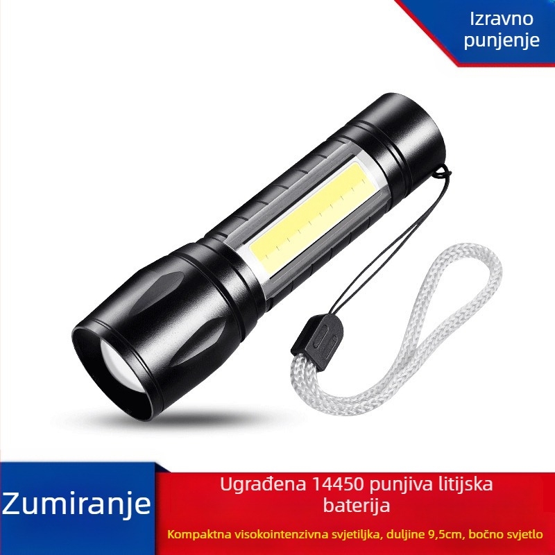 LED svjetiljka s power bankom za punjenje mobitela, ultra jaka, domet 200–500 m, 1600 mAh, 15 W, ručna generacija