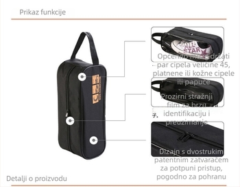 Putna vrećica za cipele, od poliestera, vodootporna i prozračna, torbica za cipele i čizme