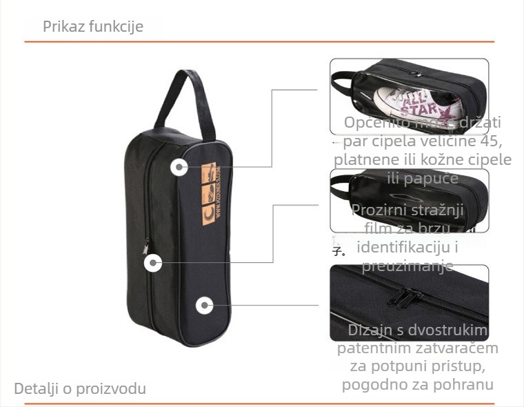 Putna vrećica za cipele, od poliestera, vodootporna i prozračna, torbica za cipele i čizme